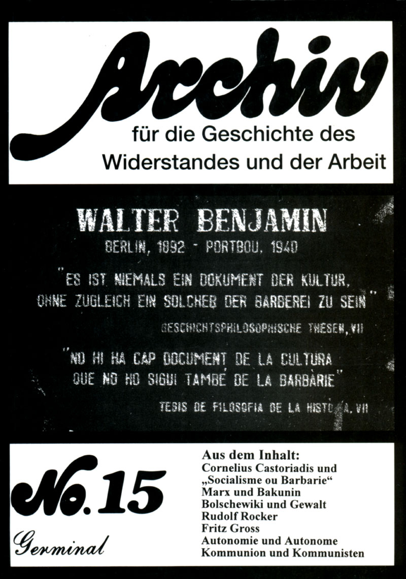 Archiv für die Geschichte des Widerstandes und der Arbeit; Bd.15