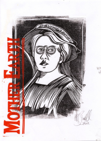 Emma Goldman - Farblinolschnitt 4/4